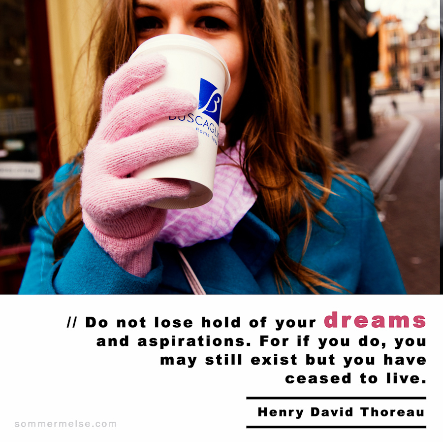 Visual Inspiration 365 - Do not lose hold of your dreams and aspirations - Henry David Thoreau